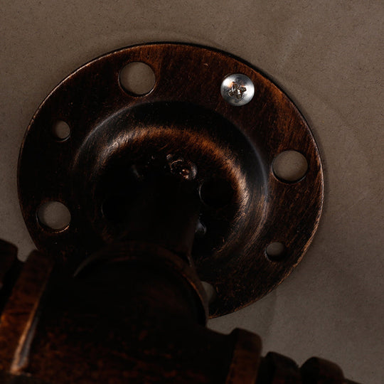 Vintage Iron Wall Light Fixture for Restaurants with Rustic Water Pipe Design and Dual Bulbs