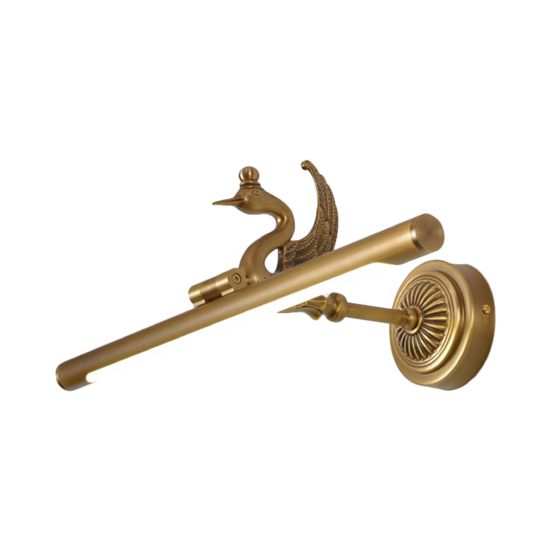 Linear LED Wall Light Fixture - Traditional Design, Metal, Wide Range (14"/18"/23") - Brass/Black for Bathroom Vanity