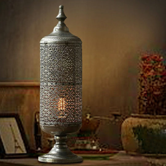 Rustic Iron Nightstand Lighting in Bronze for Living Room