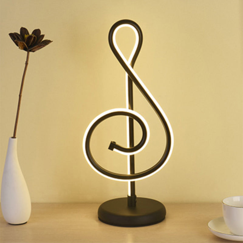 Sleek Curve LED Table Lamp for Living Room Nightstand - Simplicity Style, Metallic Finish