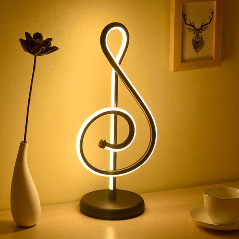 Sleek Curve LED Table Lamp for Living Room Nightstand - Simplicity Style, Metallic Finish