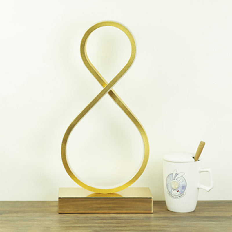 Sleek Curve LED Table Lamp for Living Room Nightstand - Simplicity Style, Metallic Finish