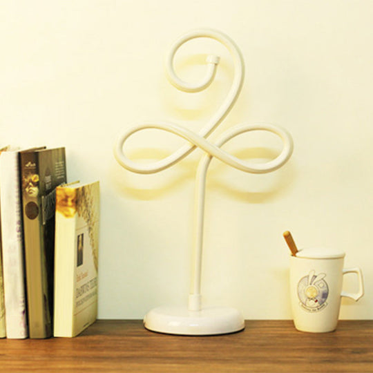 Sleek Curve LED Table Lamp for Living Room Nightstand - Simplicity Style, Metallic Finish