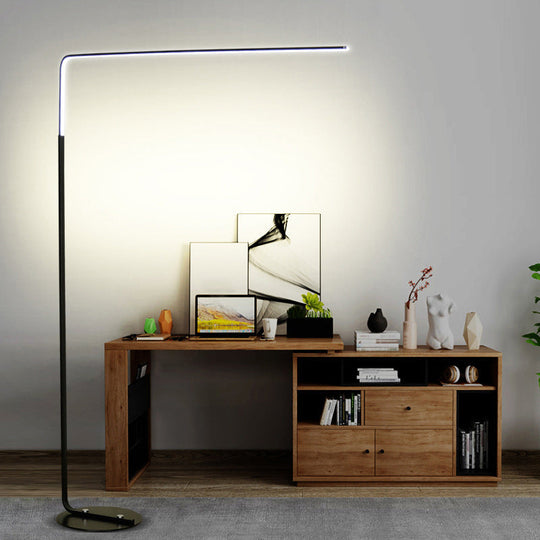 Minimalist LED Floor Lamp for Living Room - Acrylic Fishing Rod Design