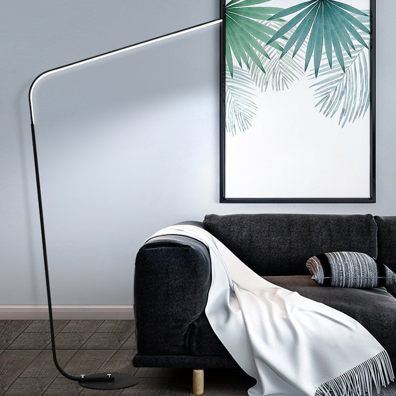 Minimalist LED Floor Lamp for Living Room - Acrylic Fishing Rod Design