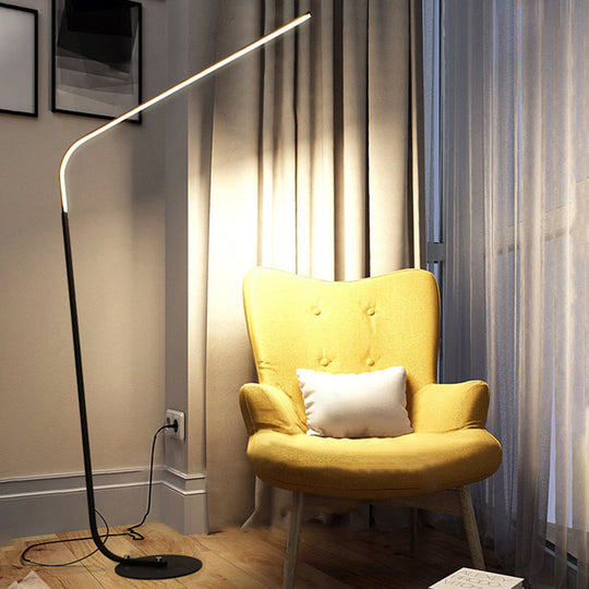 Minimalist LED Floor Lamp for Living Room - Acrylic Fishing Rod Design