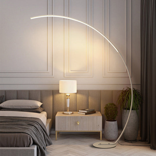 Modern Acrylic Floor Lamp: White LED Lighting for Living Room with Fishing Rod Stand