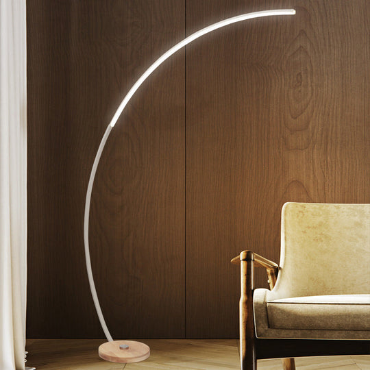 Modern Acrylic Floor Lamp: White LED Lighting for Living Room with Fishing Rod Stand