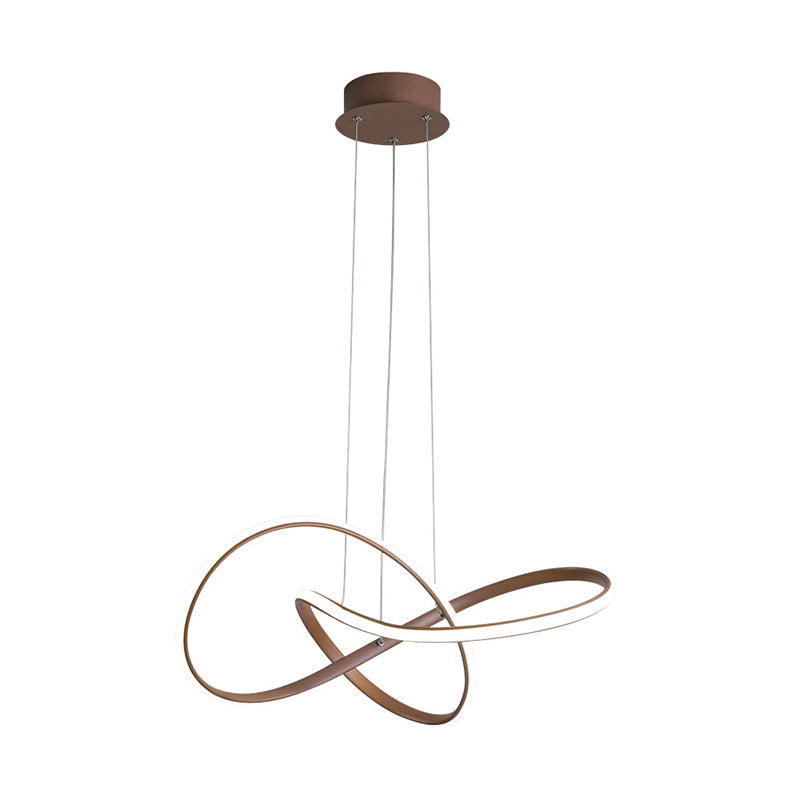 Modern Gold Metallic LED Chandelier Pendant Light for Restaurants - Sleek and Seamless Design