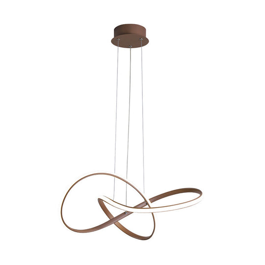 Modern Gold Metallic LED Chandelier Pendant Light for Restaurants - Sleek and Seamless Design