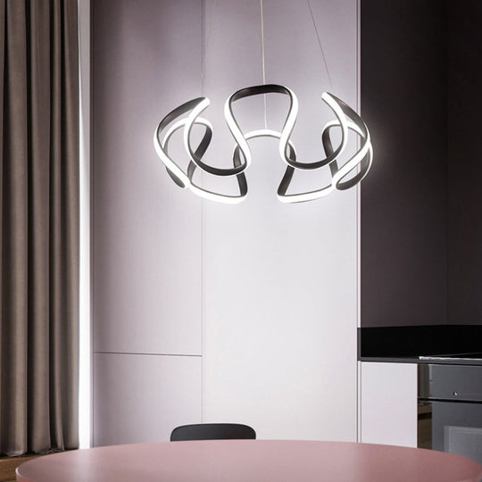 Minimalist Flower Chandelier: Acrylic LED Pendant Light for Living Room