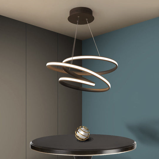 Restaurant LED Suspension Light - Nordic Style Chandelier in Metallic Coffee