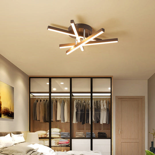 Modern Black Aluminum LED Flush Mount Ceiling Light for Bedrooms