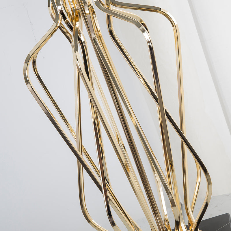 1-Light Black/White Task Table Lamp with Geometric Base for Bedroom