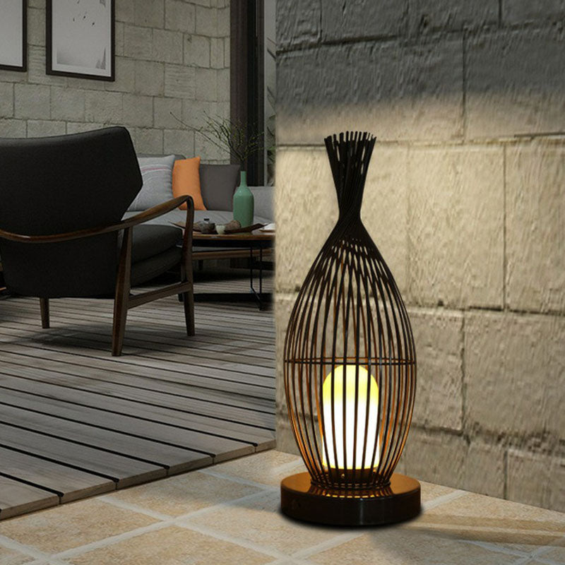 Sleek Iron Floor Light with Acrylic Shade - Ideal for Outdoor Areas