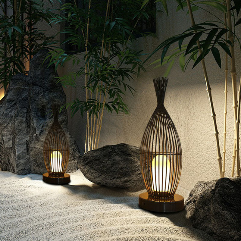 Sleek Iron Floor Light with Acrylic Shade - Ideal for Outdoor Areas