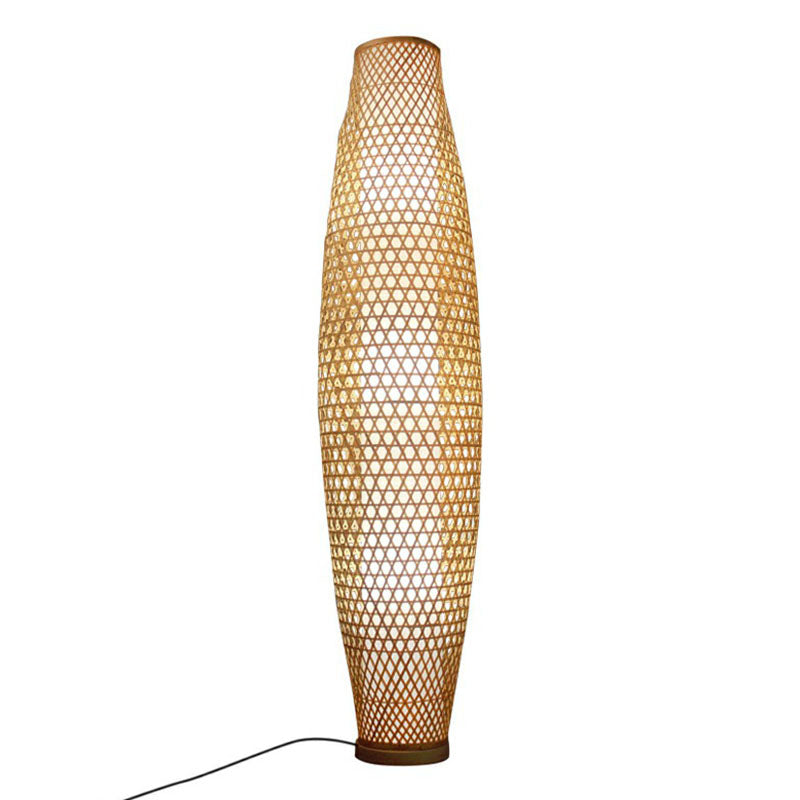 Asia Bamboo Floor Lamp with 3 Wood Heads for the Living Room