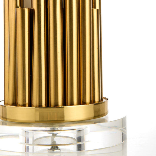 Simple Style Fabric Drum Shade Table Lamp with White Nightstand Light for Living Room - 1 Bulb