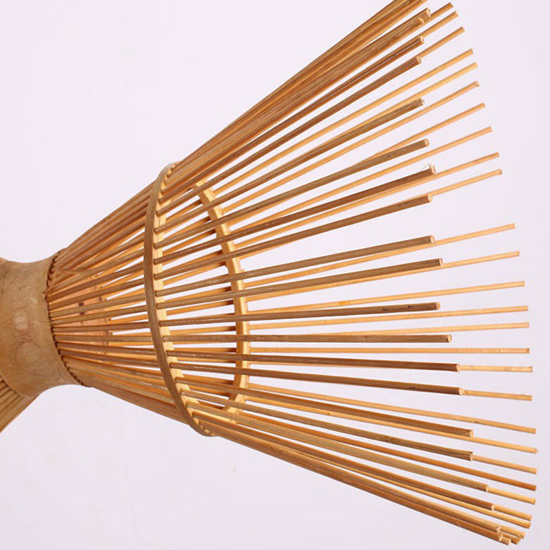 Modern Bamboo Wood Chandelier Light Fixture with Fish-Inspired Ceiling Lighting - 4 Bulbs