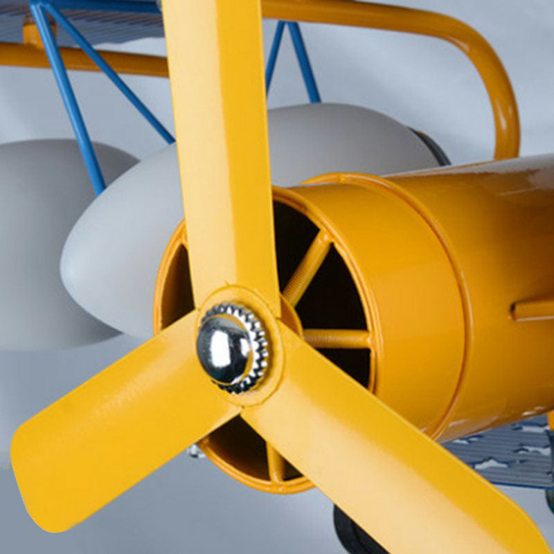 Metallic Yellow Jet Plane LED Suspension Light - Kids Style Chandelier