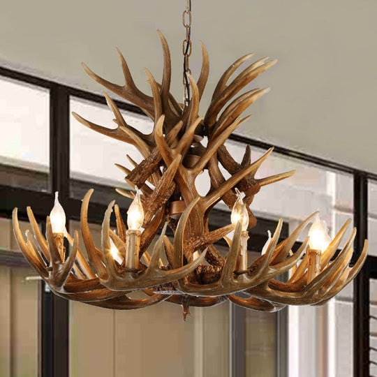Classic Deer Horn Resin Chandelier Pendant Light: Perfect for Dining Rooms!