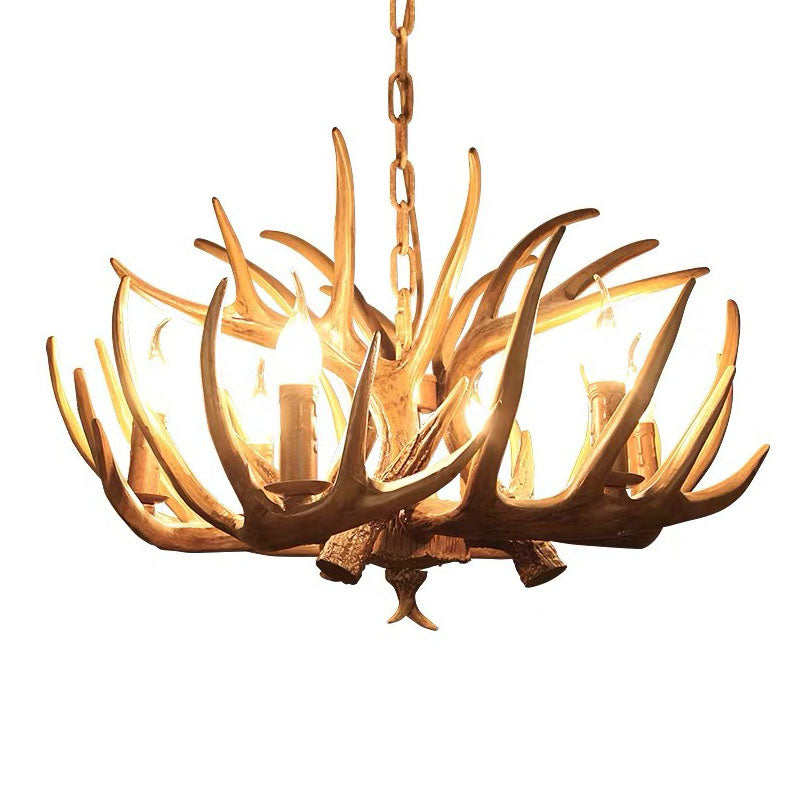 Classic Deer Horn Resin Chandelier Pendant Light: Perfect for Dining Rooms!