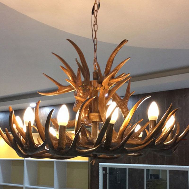 Classic Deer Horn Resin Chandelier Pendant Light: Perfect for Dining Rooms!
