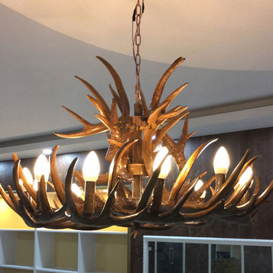 Classic Deer Horn Resin Chandelier Pendant Light: Perfect for Dining Rooms!