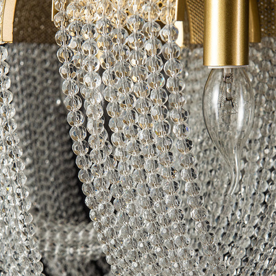 Gold Fringed Crystal Pendant Light – Contemporary Dining Room Fixture