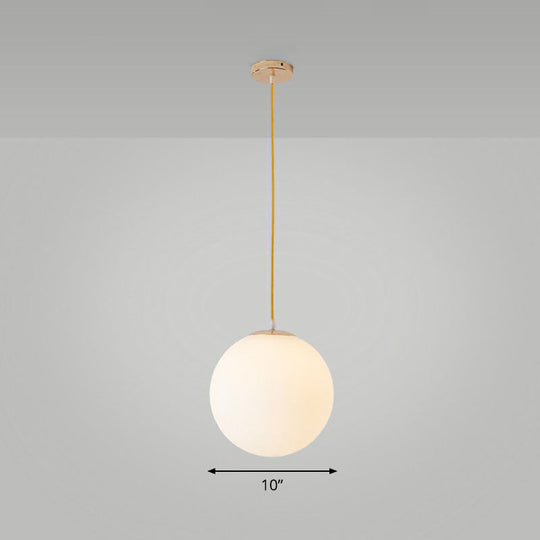 Sleek White Glass Pendant Light for Minimalist Table Settings