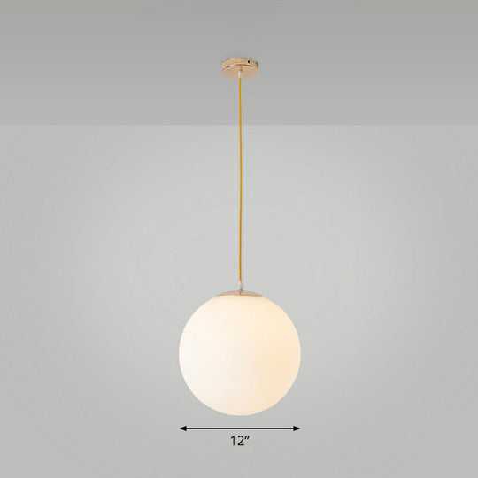 Sleek White Glass Pendant Light for Minimalist Table Settings