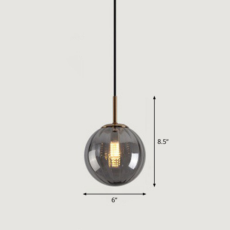 Contemporary Multi-Color Glass Ball Pendulum Light for Dining Table - 1 Head Ceiling Pendant
