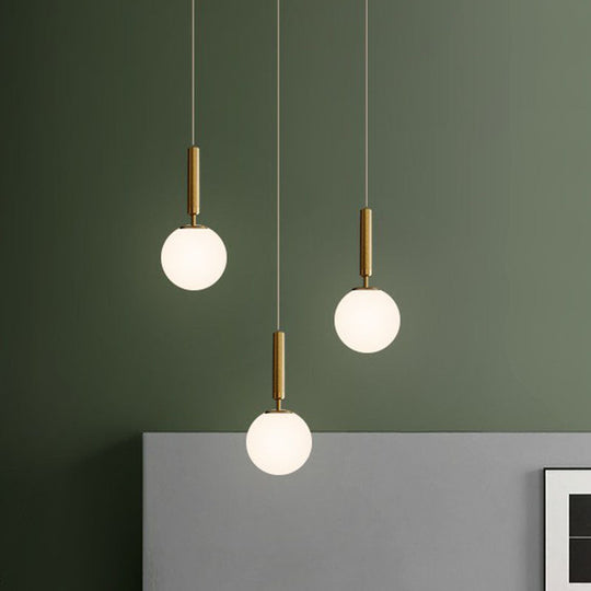 Post-Modern Glass Ball Pendant Light: Sleek 1 Bulb Fixture for Bedroom Suspension Lighting