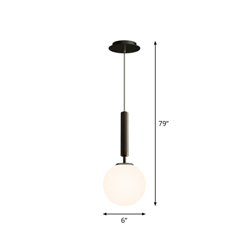 Post-Modern Glass Ball Pendant Light: Sleek 1 Bulb Fixture for Bedroom Suspension Lighting