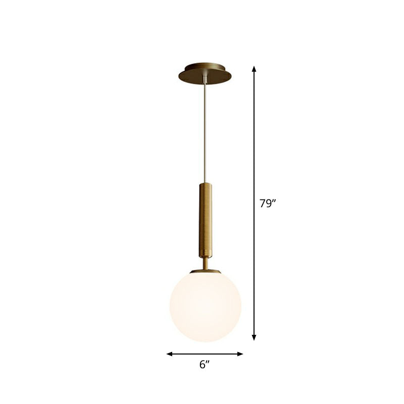 Post-Modern Glass Ball Pendant Light: Sleek 1 Bulb Fixture for Bedroom Suspension Lighting