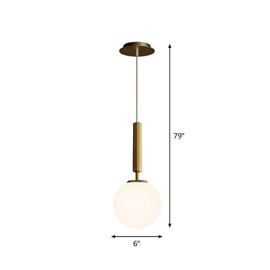 Post-Modern Glass Ball Pendant Light: Sleek 1 Bulb Fixture for Bedroom Suspension Lighting