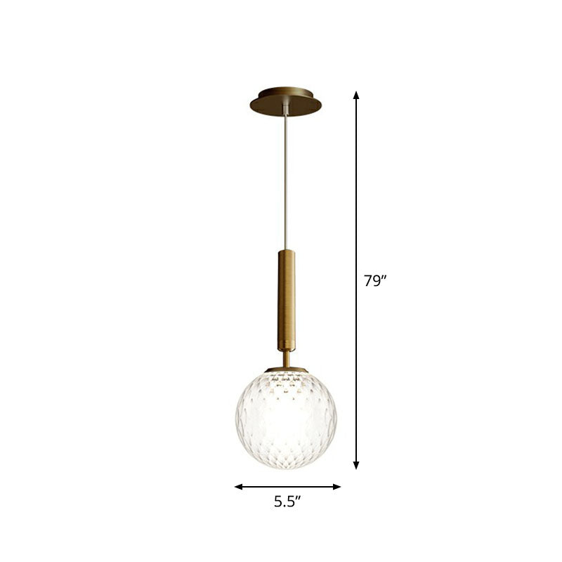Post-Modern Glass Ball Pendant Light: Sleek 1 Bulb Fixture for Bedroom Suspension Lighting