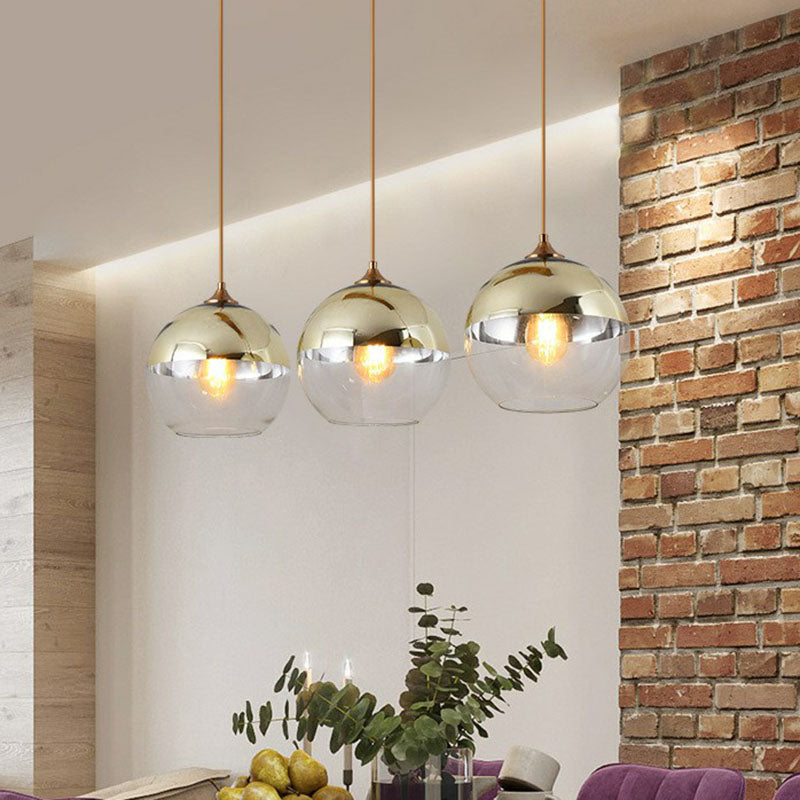 Postmodern Glass Pendant Light - Sphere Electroplate, Ideal for Dining Room Ceiling Hang