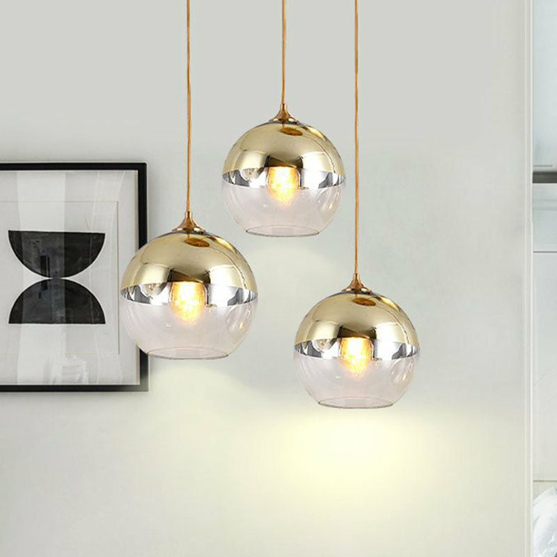 Postmodern Glass Pendant Light - Sphere Electroplate, Ideal for Dining Room Ceiling Hang