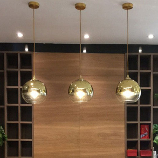 Postmodern Glass Pendant Light - Sphere Electroplate, Ideal for Dining Room Ceiling Hang