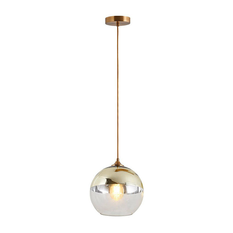 Postmodern Glass Pendant Light - Sphere Electroplate, Ideal for Dining Room Ceiling Hang