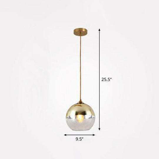 Postmodern Glass Pendant Light - Sphere Electroplate, Ideal for Dining Room Ceiling Hang