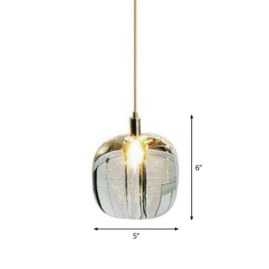 Postmodern Pumpkin LED Pendant Lamp: Creative Mirror Glass Hanging Light for Cafes
