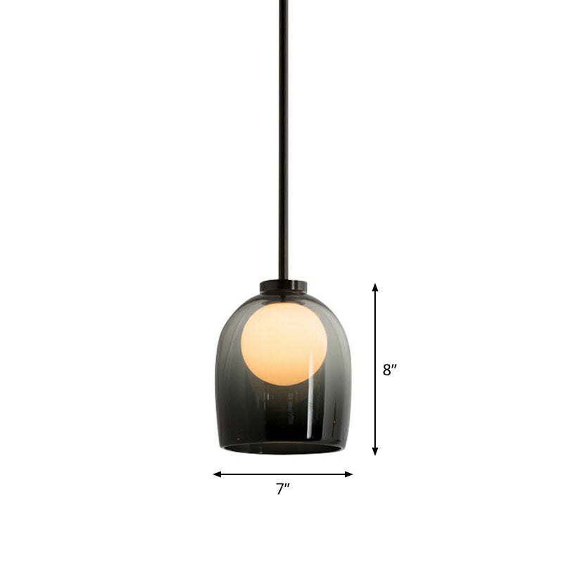 Glass Bell and Ball Suspension Lamp - Stylish Modern Pendant Light for Single Living Room