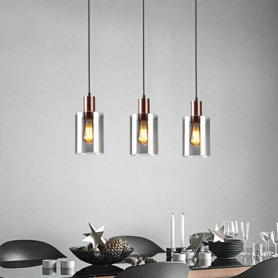 Postmodern Rose Gold Bottle Pendant Light with Smoke Grey Glass