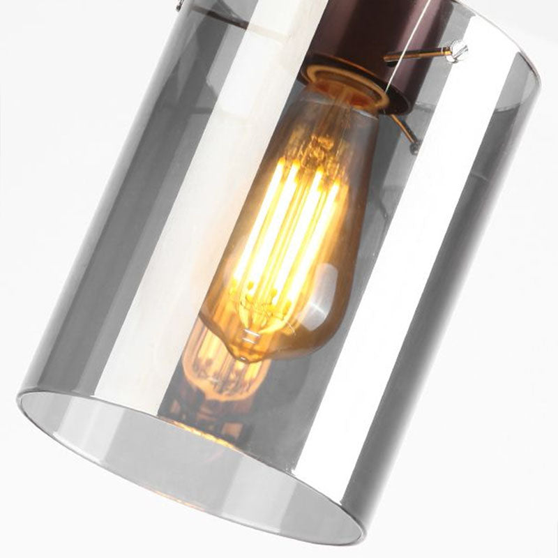 Postmodern Rose Gold Bottle Pendant Light with Smoke Grey Glass