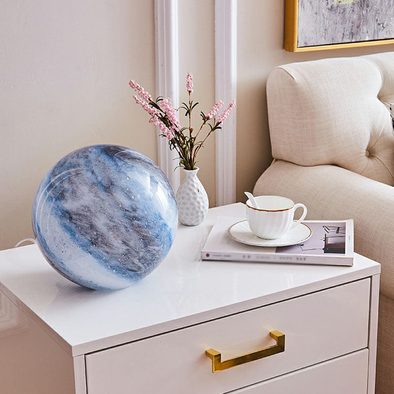 Stained Glass Nordic Planet Table Lamp: Fun Children's Night Light