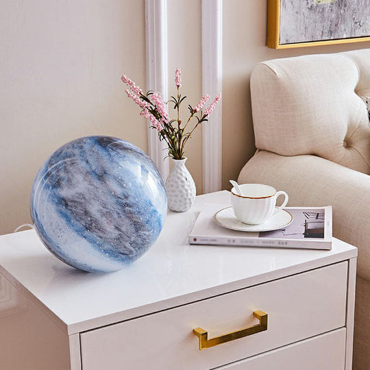 Stained Glass Nordic Planet Table Lamp: Fun Children's Night Light