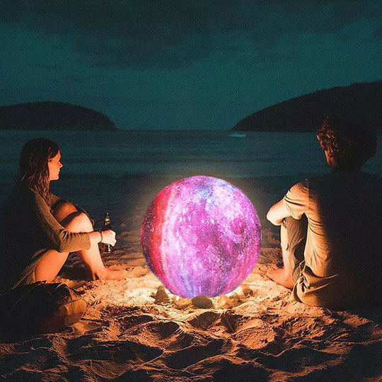 3D Milky Way Table Lamp for Kids Room - Creative LED Night Stand Light in Wood