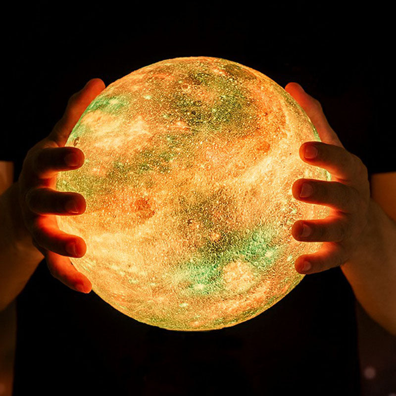 3D Milky Way Table Lamp for Kids Room - Creative LED Night Stand Light in Wood